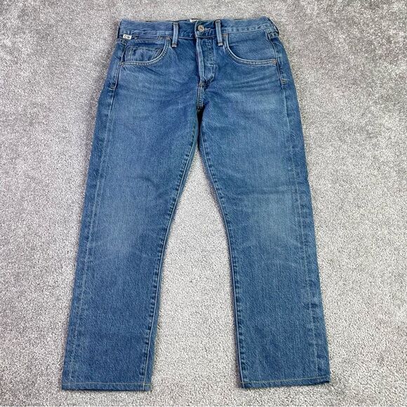 Citizens of Humanity Emerson Jeans Women's 24 Blue Slim Boyfriend Cropped Button - Picture 1 of 16